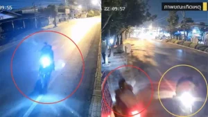 พ.ต.อ.ถิรเดช จันทร์ลาด ผกก.ลำลูกกา พร้อมชุด สืบสวน แถลงข่าว รวบ 2 เยาวชนก่อเหตุใช้อาวุธปืนยิงใส่คู่อริปางตาย