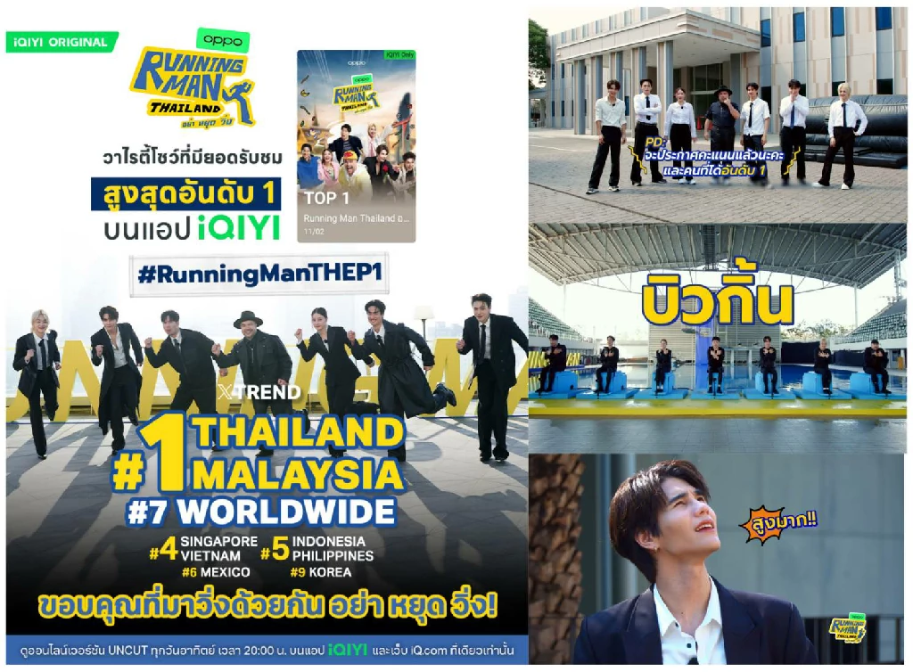 “Running Man Thailand อย่า หยุด วิ่ง” ขึ้นอันดับ 1 กวาดทุกแพลตฟอร์ม